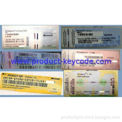 COA Windows Product Key Sticker For Windows 7 Ultimate FPP